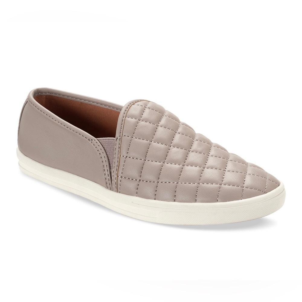 Sun + Stone Womens Mariam2 Quilted Flat Loafers Slip on Sneaker Taupe 7.5M/8M